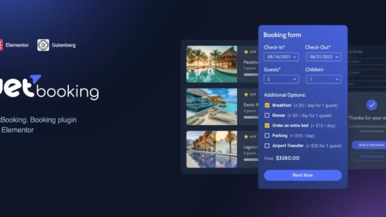 JetBooking For Elementor 3.8.1