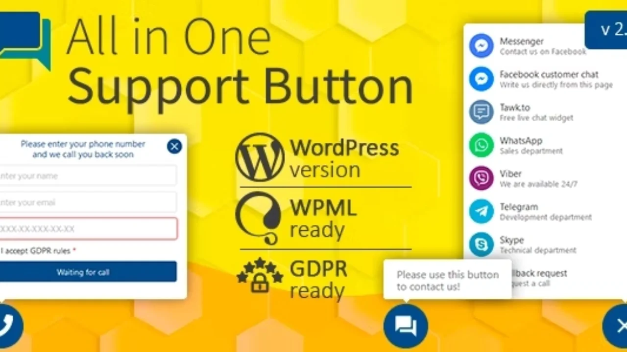 All in One Support Button + Callback Request.
