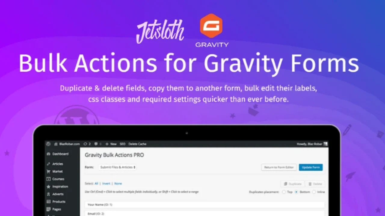 Jetsloth Gravity Forms Bulk Actions Pro 1.4.2