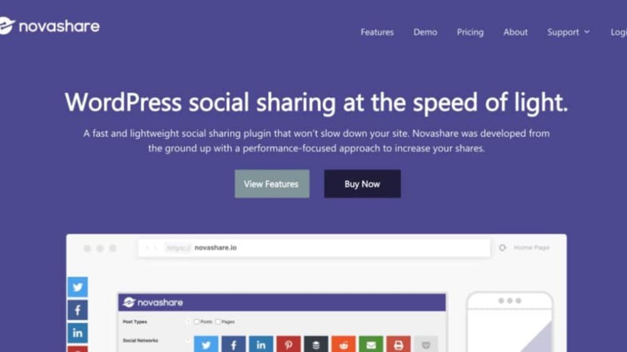Novashare – WordPress Social Sharing Plugin 1.6.1