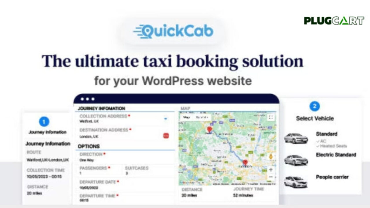 QuickCab: WooCommerce Taxi Booking Plugin 1.3.5